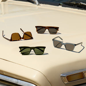 Billie Square Sunglasses | Dark Olive Crystal & G15 Polarized