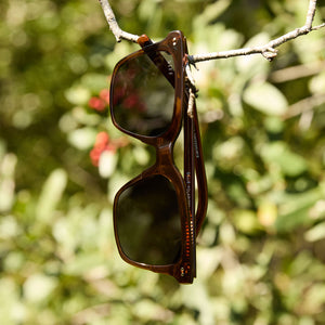 Billie Square Sunglasses | Brown & Grey Polarized Lenses 