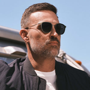 Camden Aviator Sunglasses | Dark Olive Crystal & G15 | DIFF Eyewear