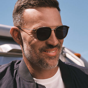 Diff Eyewear Camden whiskey silver polarized new with case Sunglasses unisex DIFF Eyewear Camden 208P Whiskey Grey Polarized Men main image 3