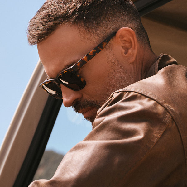 gino xl - matte rich tortoise + brown + polarized sunglasses 6