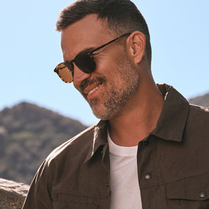 JAXSON XL - AMBER TORTOISE + GREY POLARIZED SUNGLASSES