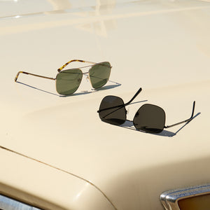 Jonas Mens Square Aviator Sunglasses | Black Aviator Mens