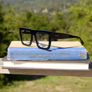 Diff Eyewear Black Rectangular Frames with Dark Lenses Bradford Rectangle Glasses | Black | DIFF Eyewear main image 3