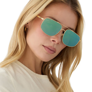 Charley Navigator Sunglasses | Gold & Dew Drop Mirror | DIFF Eyewear