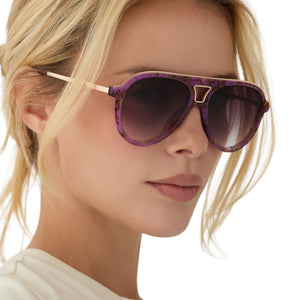 Tosca III Aviator Sunglasses | Lavender Haze Tort & Brown Gradient