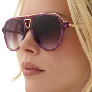 Tosca III Aviator Sunglasses | Lavender Haze Tort & Brown Gradient