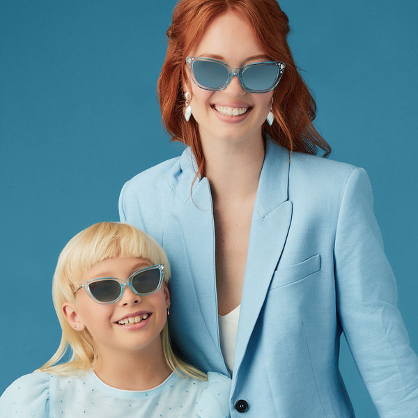 disney princess - cinderella + blue crystal glitter + blue dust gradient + polarized sunglasses 1