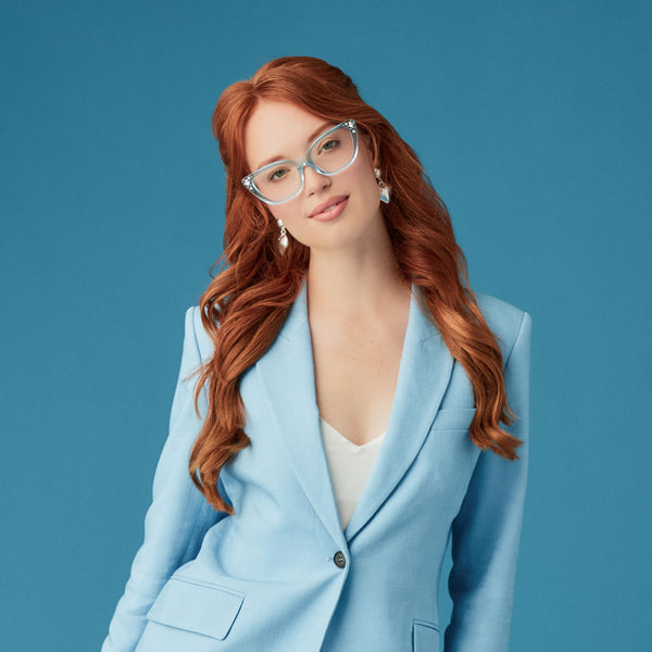 disney princess - cinderella + blue crystal glitter + prescription glasses 7