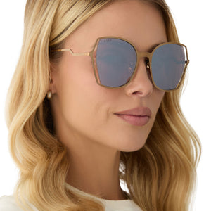 DONNA III - COPPER METAL + BROWN GOLD FLASH SUNGLASSES