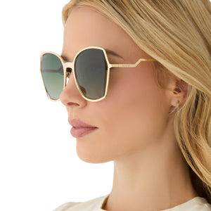 Donna III Square Sunglasses | Gold & Cool Matcha Gradient | DIFF