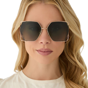Donna IV Square Sunglasses | Champagne & Cool Matcha | DIFF Eyewear