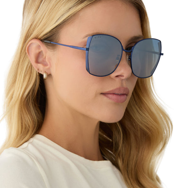 donna - deep navy metal + aegean blue flash sunglasses 7