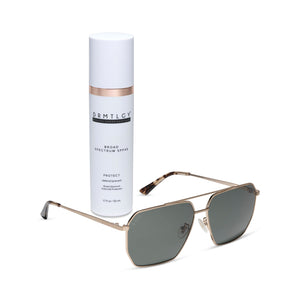 DRMTLGY Berkely Navigator Sunglasses | Gold & Green | DIFF Eyewear