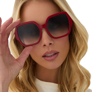 Clueless Dionne Square Sunglasses | Red & Grey Gradient  display picture 2