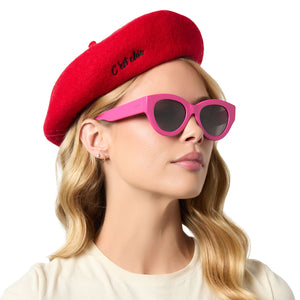 DIFF Emily Sunglasses Parisian Pink Frames Chic Grey Lens Sunglasses NWT Emily In Paris Cateye Sunglasses | Amitie & Grey | DIFF Eyewear main image 3