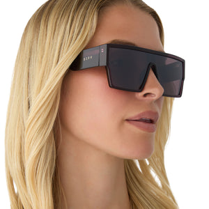 Electra Shield Sunglasses | Aubergine & Silver Flash | DIFF Eyewear