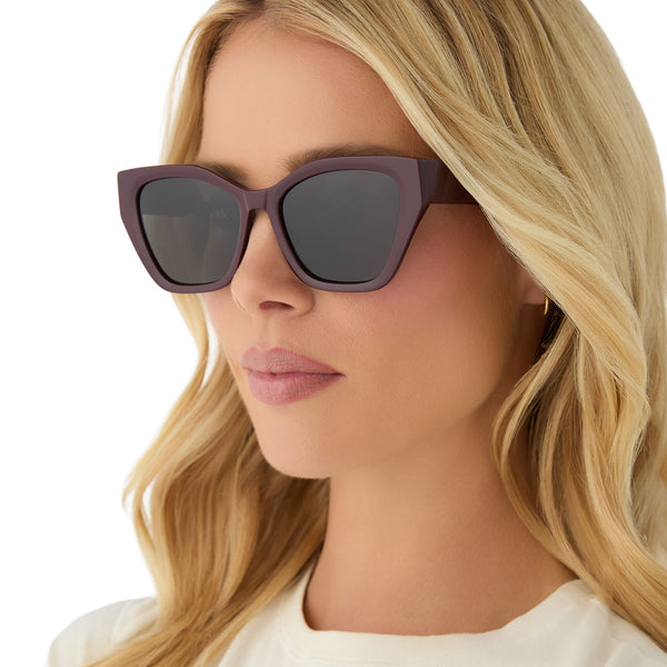 evie - dark cherry lacquer + grey + polarized sunglasses 1