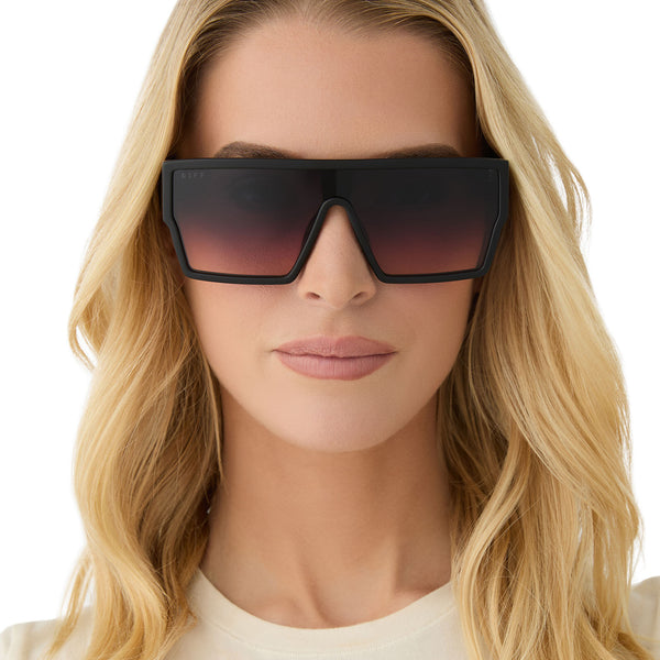 electra - matte black + twilight gradient sunglasses 5