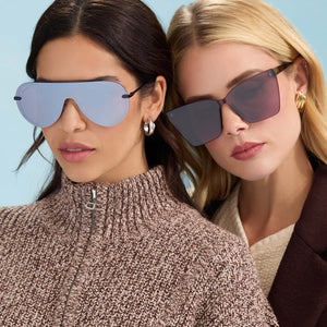 Goldie Cat Eye Sunglasses | Black & Aubergine With Silver Flash