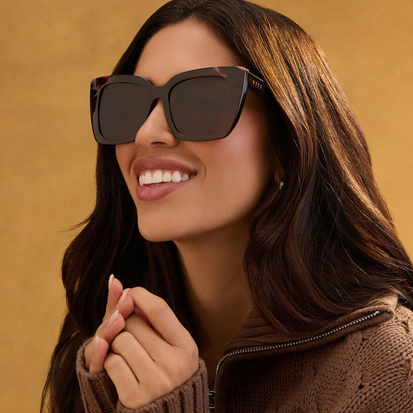 lizzy - whiskey + torino tortoise + brown sunglasses 1