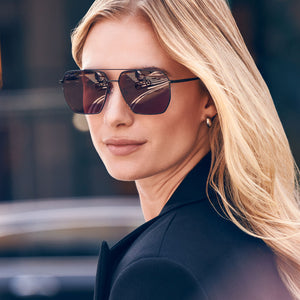 BERKELY - BLACK + DARK CHERRY SUNGLASSES