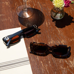 Daphne Rectangle Sunglasses | Espresso Tortoise & Brown | DIFF Eyewear