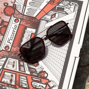 Jordan Navigator Sunglasses | Dark Red & Grey Gradient | DIFF Eyewear