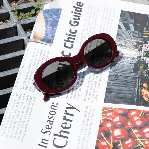 lainey - dark cherry lacquer + grey sunglasses 7