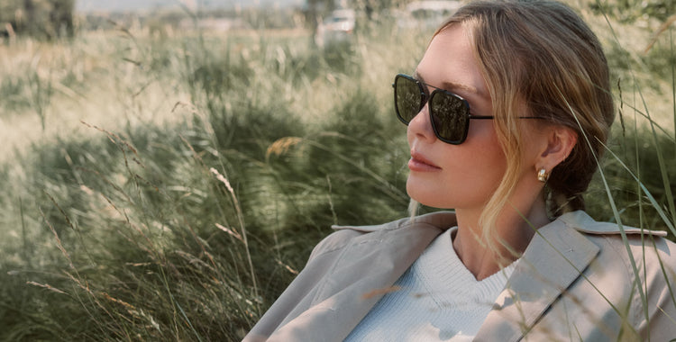 Fall photoshoot with cat eye sunglasses and oversized sunglasses