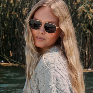 Charley Navigator Sunglasses | Gold & Brown | DIFF Eyewear