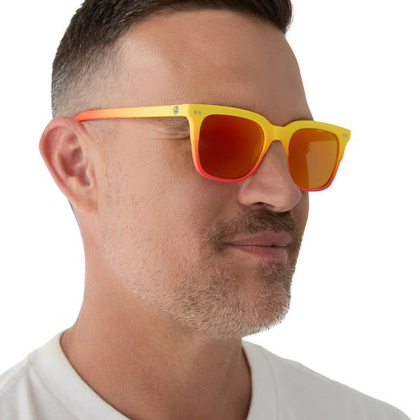 fantastic four - human torch™ + radiant yellow to orange flame fade + blazing red orange mirror + polarized sunglasses 7