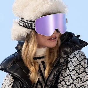 blenders snowboard goggles Polarized - Frost Houndstooth Lilac Mirror Frame - Purple Lens
