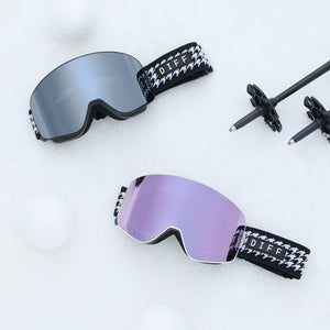 Frost Goggles | Houndstooth & Silver Mirror | DIFF Sport – DIFF