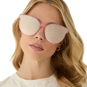 GEMMA - PEACH + COOL MATCHA GRADIENT MIRROR SUNGLASSES