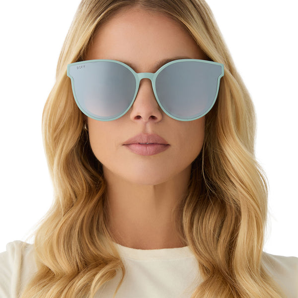 gemma - steel teal + grey gradient with silver flash sunglasses 5