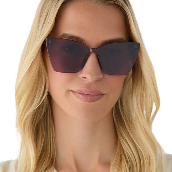 goldie xs - black + aubergine w silver flash sunglasses 1