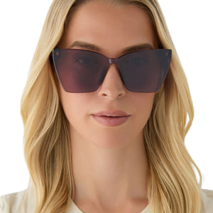 Goldie Cat Eye Sunglasses | Black & Aubergine With Silver Flash