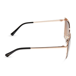 GRACE - GOLD + TAUPE ROSE MIRROR SUNGLASSES