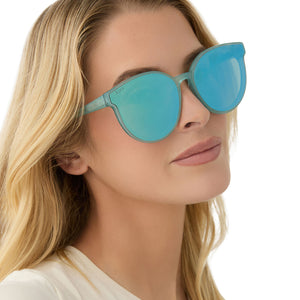 Gemma Round Sunglasses | Aquatic Awe & Aquatic Awe Mirror  display picture 3