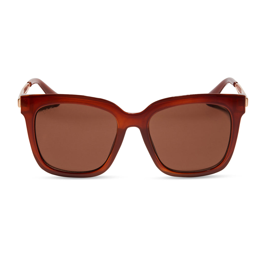 Hailey Square Sunglasses Nutshell Frame & Brown Lenses DIFF Eyewear