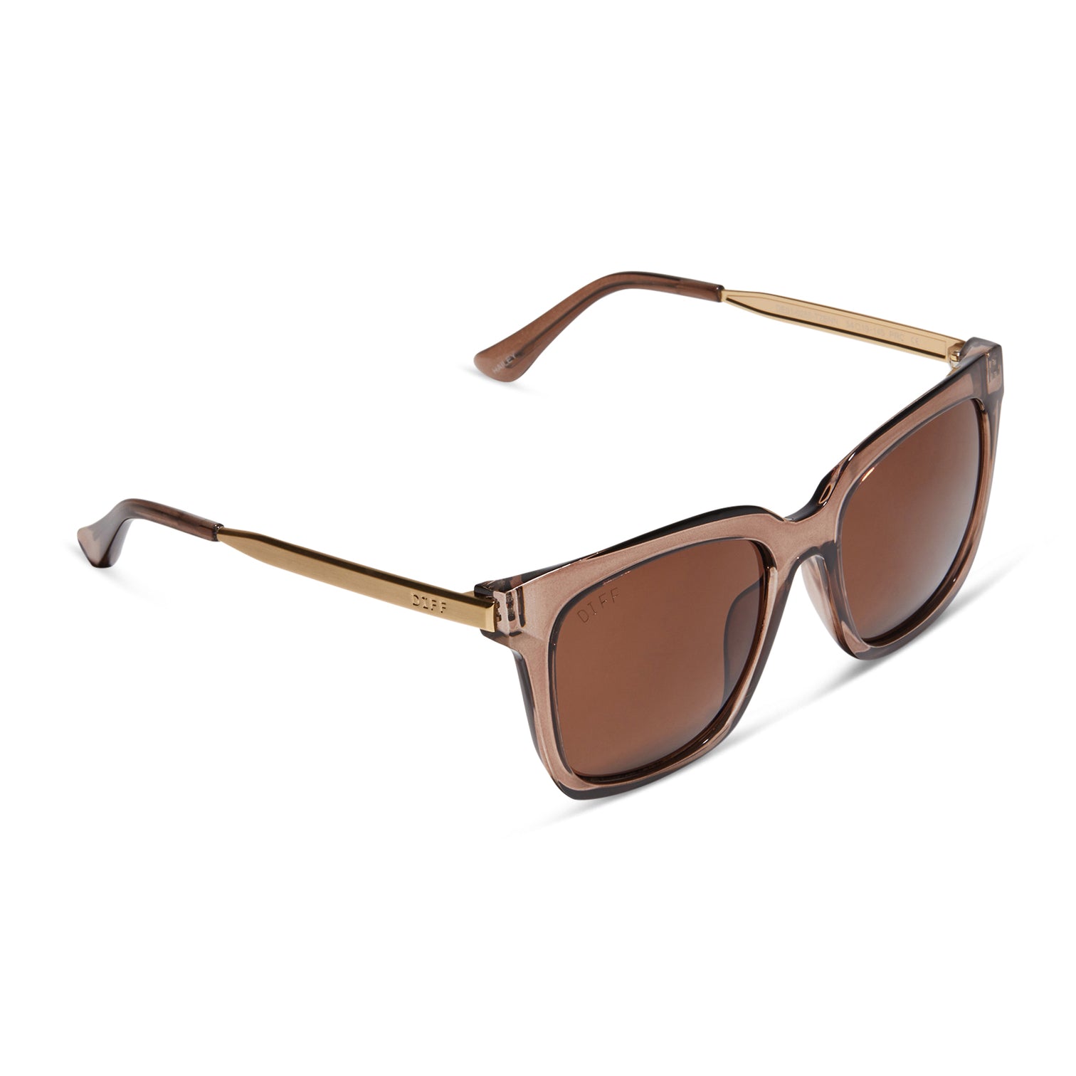 Hailey Square Sunglasses Milky Tan Frame & Brown Lenses DIFF Eyewear