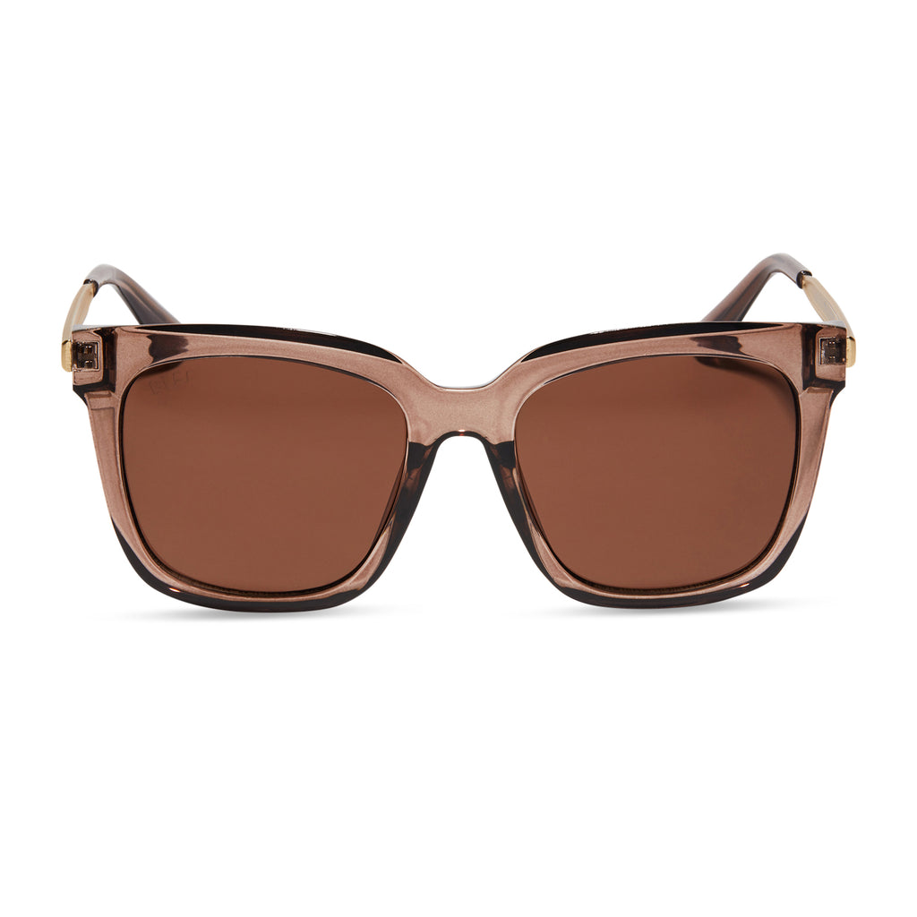Hailey Square Sunglasses Milky Tan Frame & Brown Lenses DIFF Eyewear