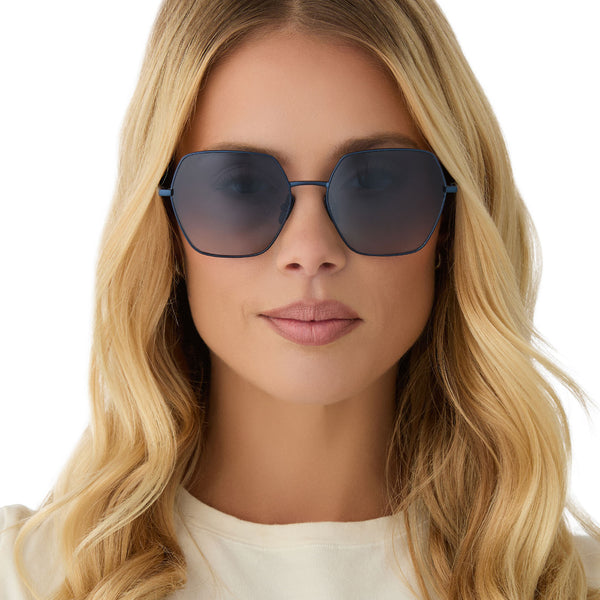 harlowe - deep navy metal + aegean blue flash sunglasses 7
