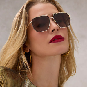 BERKELY - GOLD + BROWN GRADIENT + POLARIZED SUNGLASSES