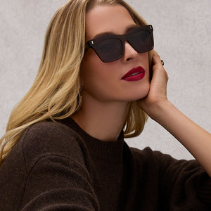 クラウディ Bradley Cateye Sunglasses | Whiskey Brown & Grey | DIFF Eyewear