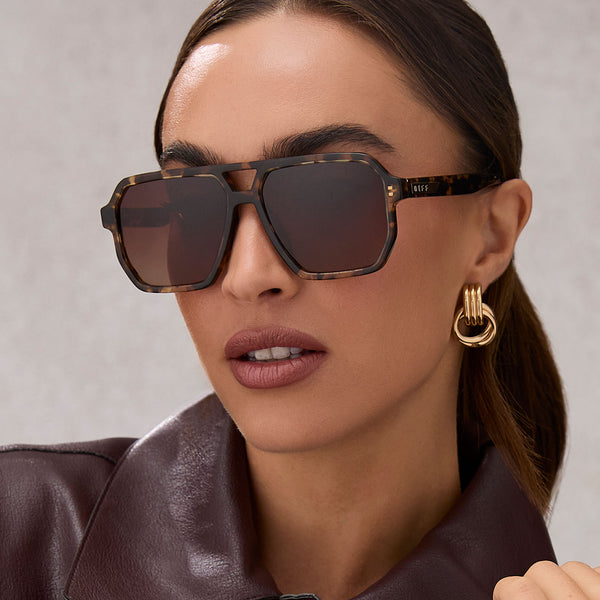 cameron - espresso tortoise + brown gradient + polarized sunglasses 1
