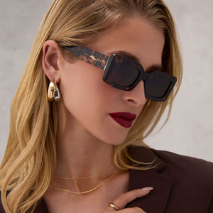 INDY - ESPRESSO TORTOISE + GREY SUNGLASSES