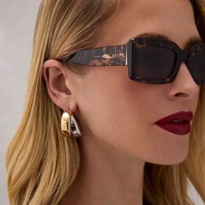Indy Rectangle Sunglasses | Espresso Tortoise & Grey | DIFF  display picture 3