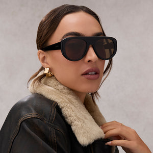 Morgan Shield Sunglasses | Black & Brown | DIFF Eyewear display picture 1